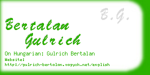 bertalan gulrich business card